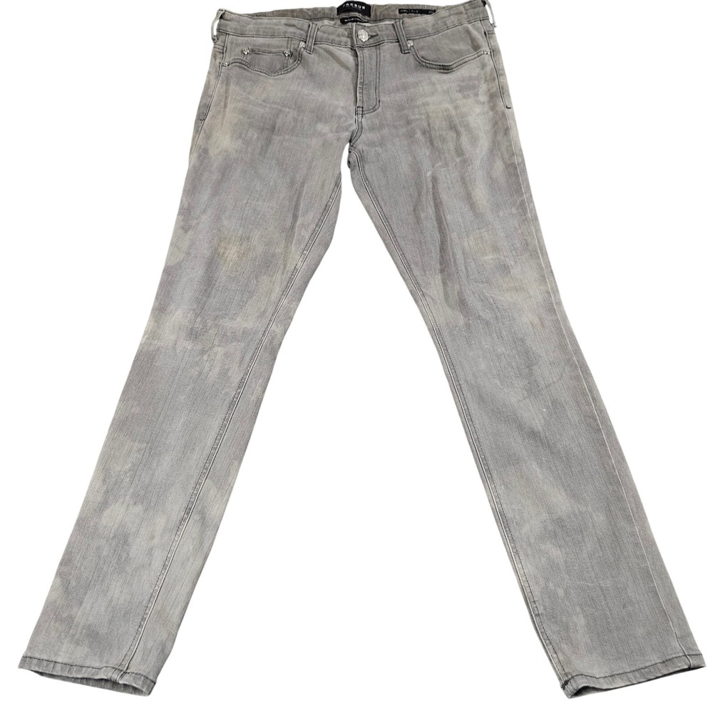 PacSun Jeans Mens 34x32 Charcoal Skinny Active Stretch Acid Wash Slim Fit Denim